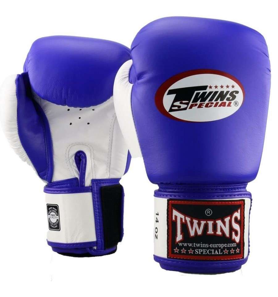 Guantes muay thai Twins BGVL3 azul blanco