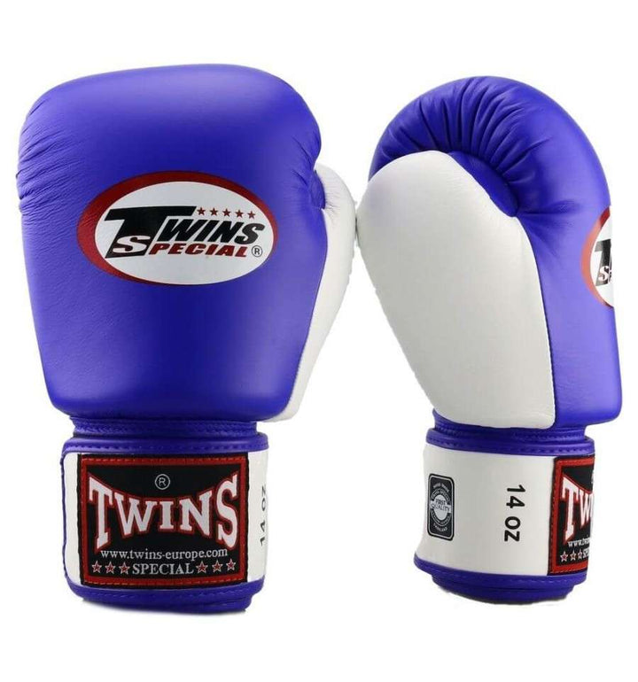 Guantes muay thai Twins BGVL3 azul/blanco 2