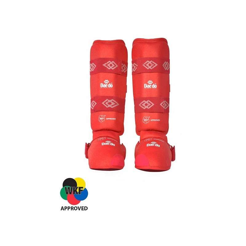 Espinilleras karate Daedo WKF rojas