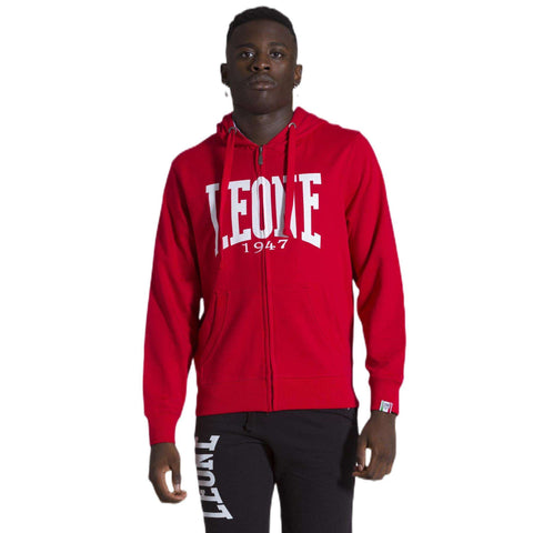 Sudadera cremallera Leone big logo rojo