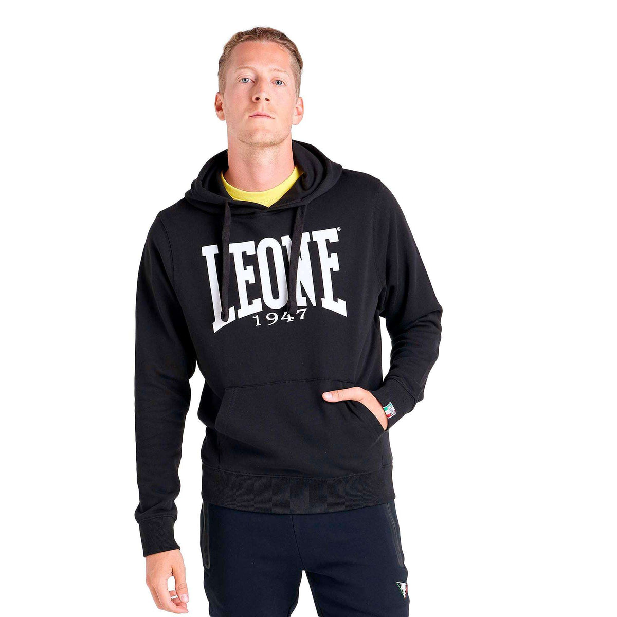Sudadera basic big logo Leone negra