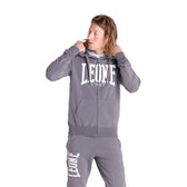 Sudadera cremallera Leone big logo gris