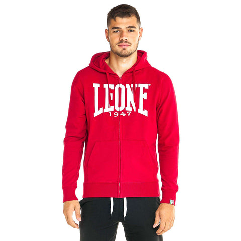 Sudadera big logo Leone con cremallera burdeos