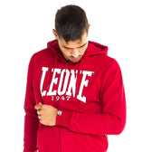Sudadera big logo Leone con cremallera burdeos