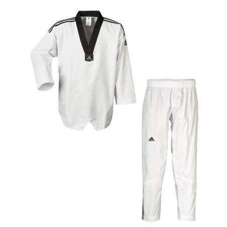 Dobok de taekwondo Adidas Adi-Club II rayas negras