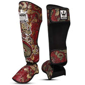 Espinilleras Buddha kick boxing Dragon rojas