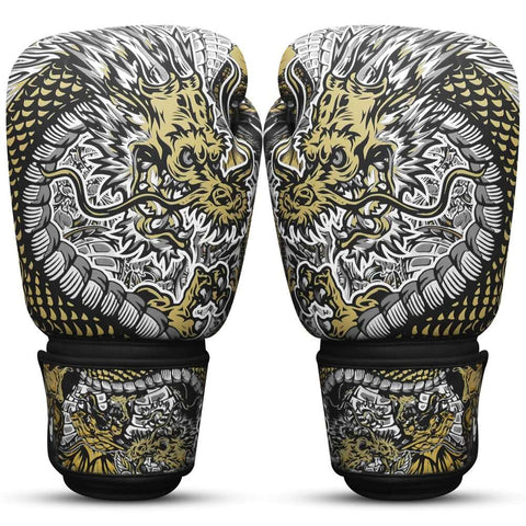 Guantes muay thai Buddha fantasy dragón blanco