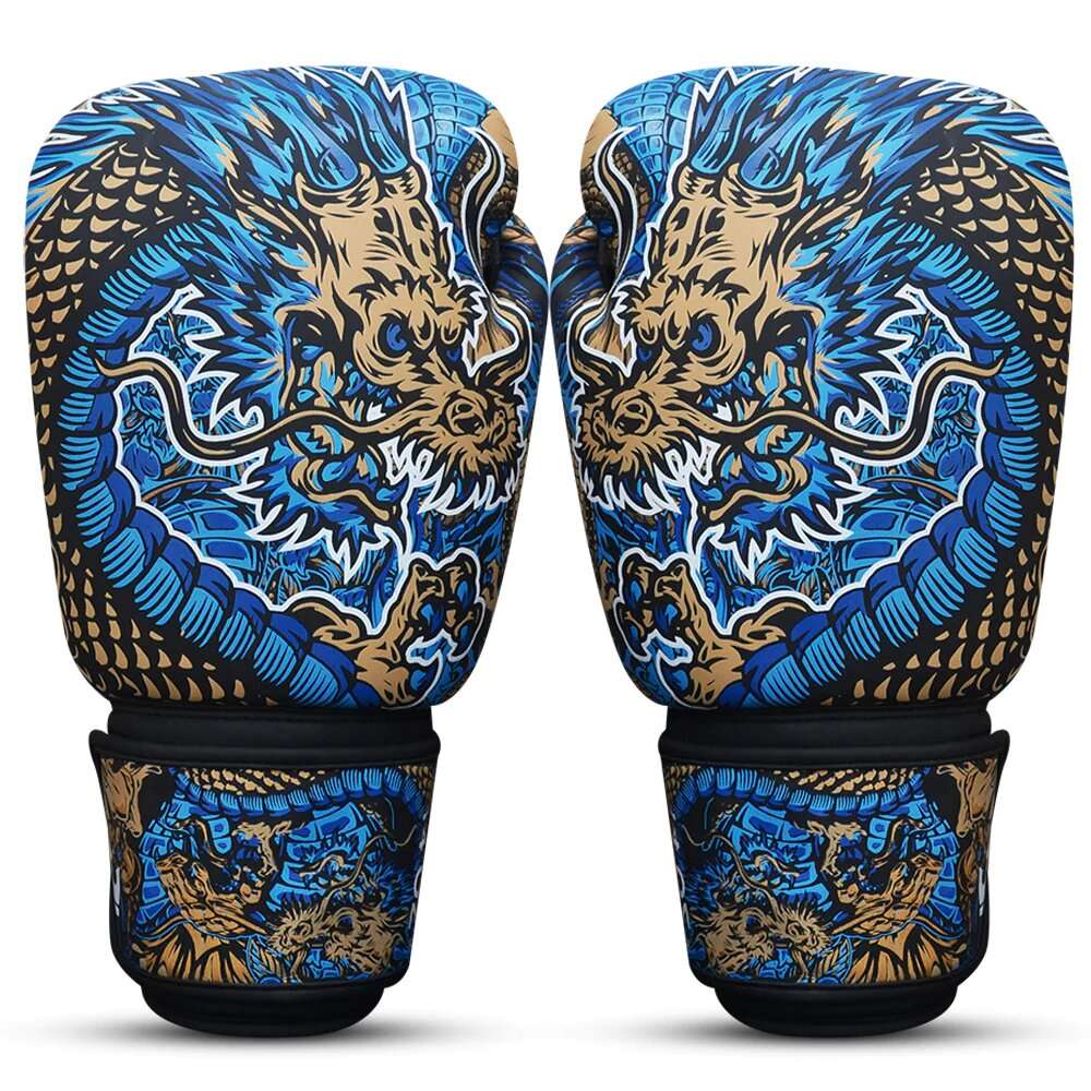 Guantes boxeo Buddha fantasy dragon (azul) 4