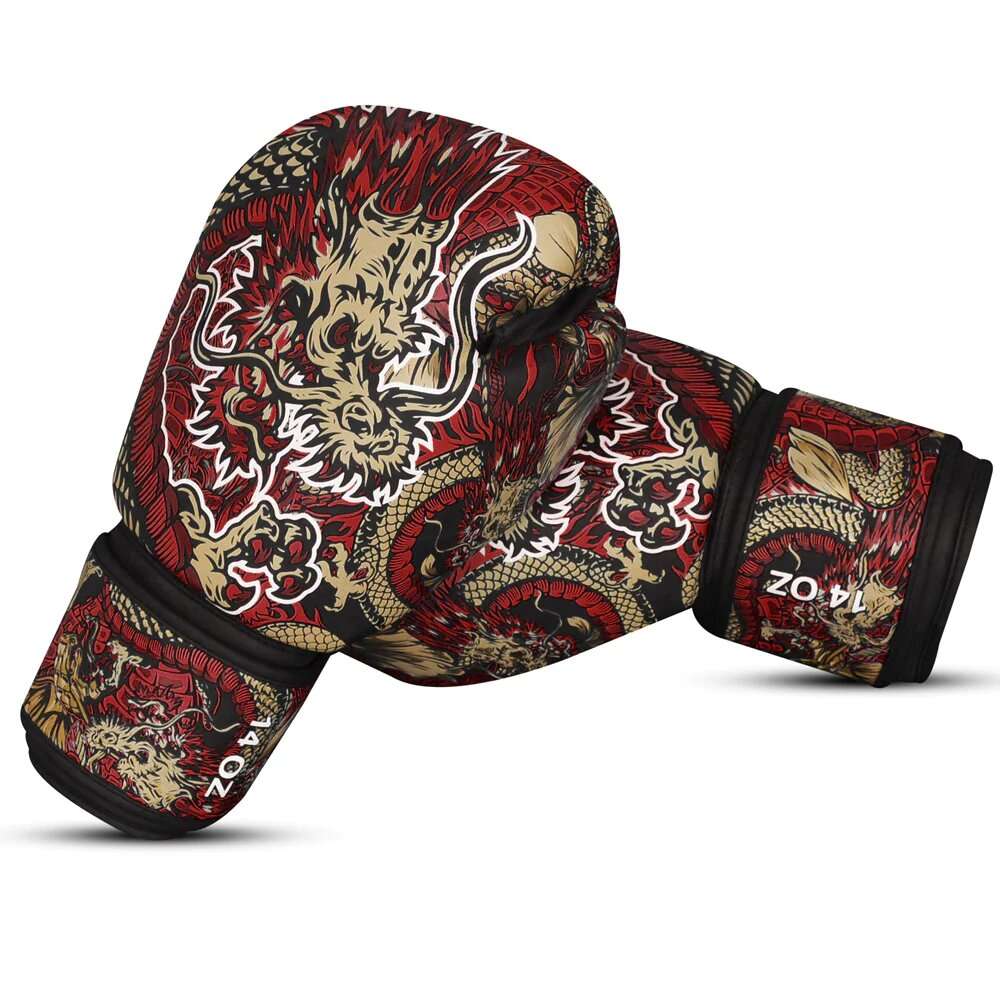 Guantes kick boxing Buddha fantasy dragon (rojos) 3