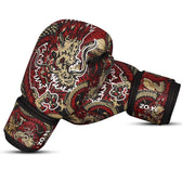 Guantes kick boxing Buddha fantasy dragon rojos