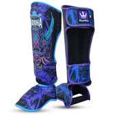 Espinilleras muay thai Buddha luzbel