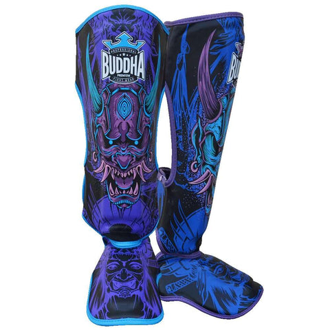 Espinilleras muay thai Buddha luzbel