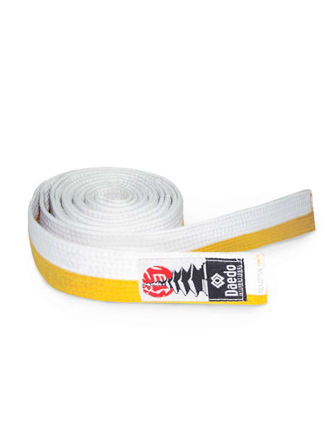 Cinturón artes marciales Daedo blanco amarillo