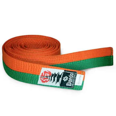 Cinturón taekwondo Daedo naranja verde