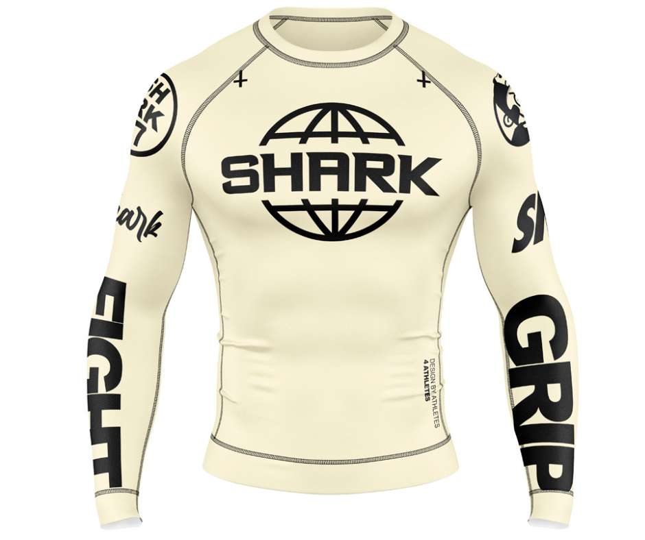 Rashguard grappling Shark SKB97 beige