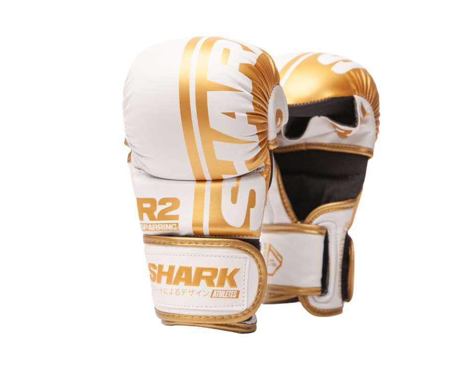 Guantes MMA Shark R2 blanco oro