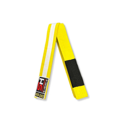 Cinturón infantil BJJ amarillo blanco SH