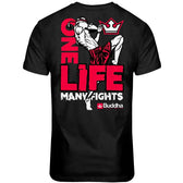 Camiseta Buddha one life many fights