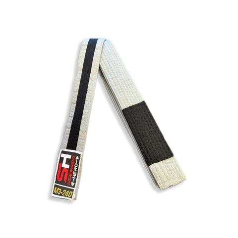 Cinturón infantil BJJ Strongest Hero gris negro