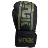 Guantes muay thai Utuk negro verde militar