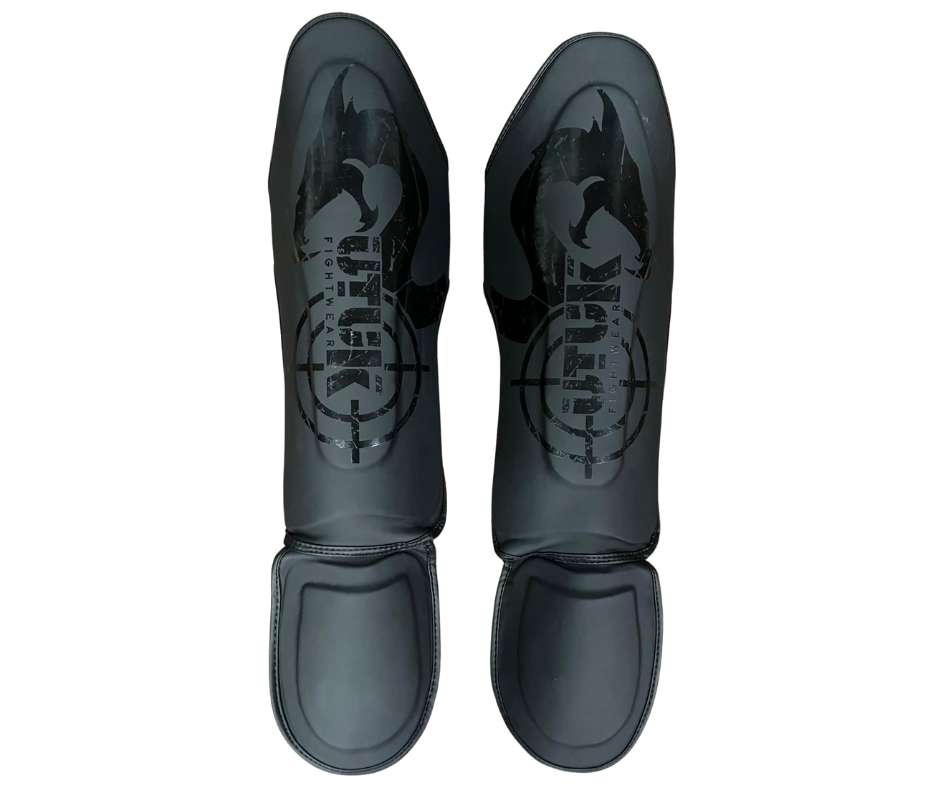 Espinilleras muay thai Utuk hunter negra mate