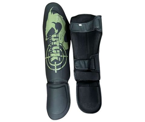 Espinilleras muay thai Utuk hunter negra verde