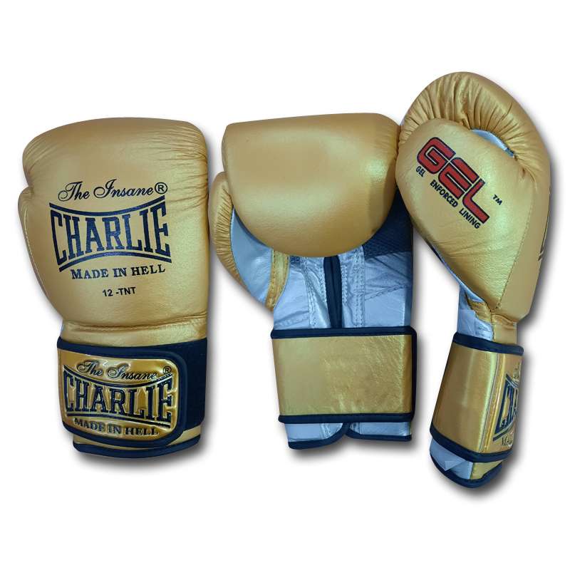Guantes boxeo Charlie metalic oro