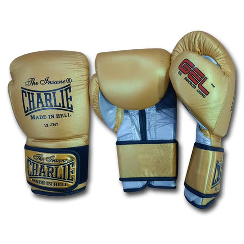 Guantes boxeo Charlie metalic oro