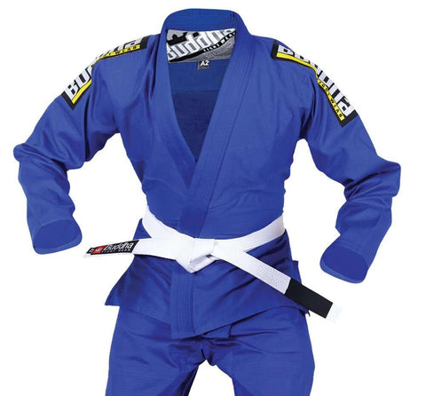 Kimono BJJ infinity Buddha azul royal + cinturón blanco