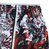 Short muay thai Buddha dragón rojo