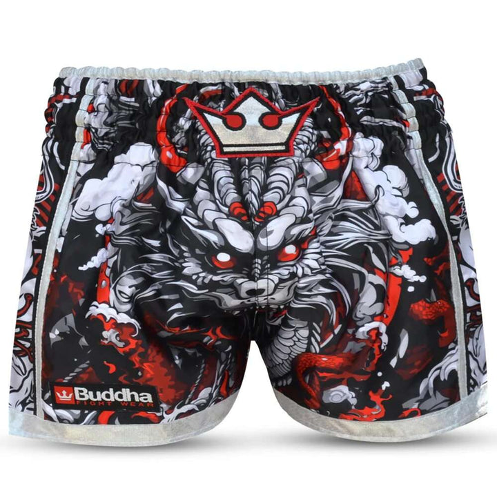 Short muay thai Buddha dragón rojo 3