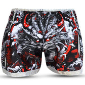 Short muay thai Buddha dragón rojo