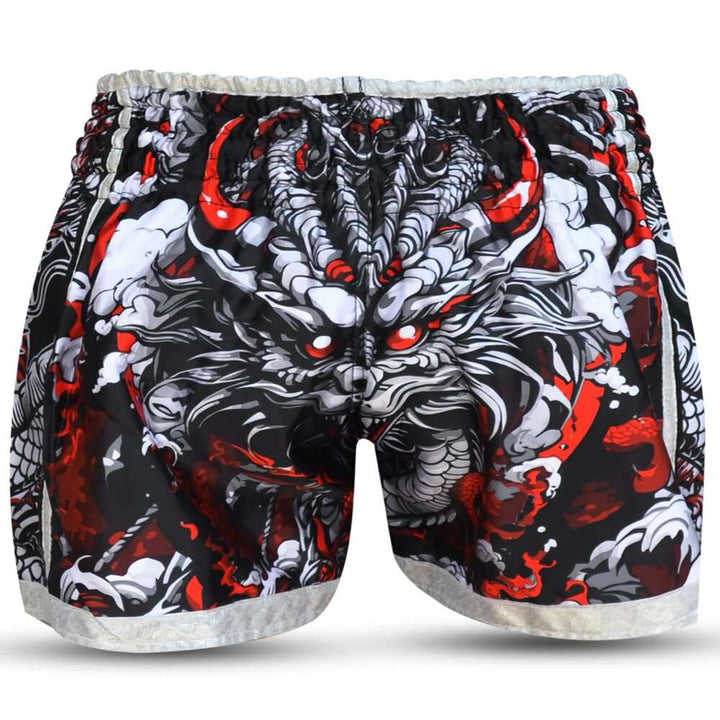 Short muay thai Buddha dragón rojo 4