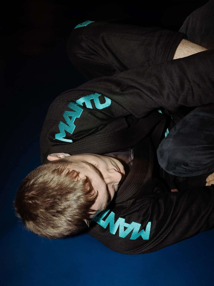 Kimono BJJ Manto X5 negro turquesa 1