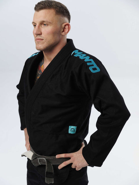 Kimono BJJ Manto X5 negro turquesa
