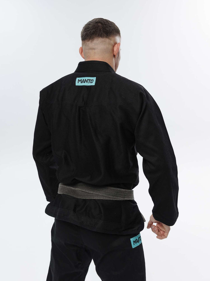 Kimono BJJ Manto X5 negro turquesa 7