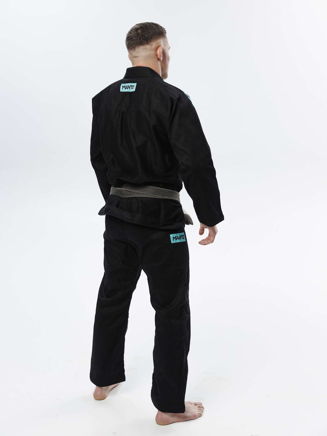 Kimono BJJ Manto X5 negro turquesa 8