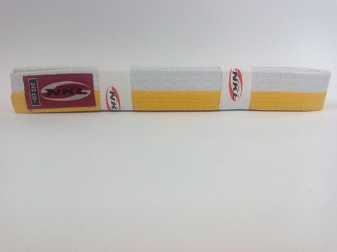 Cinturón judo NKL blanco amarillo