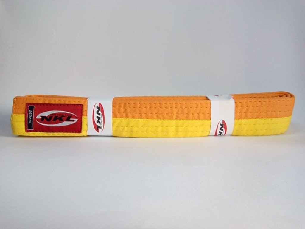 Cinturón artes marciales NKL amarillo naranja