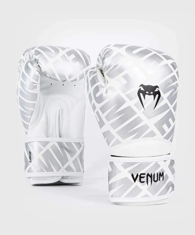 Guantes muay thai Venum contender 1.5 blanco plata
