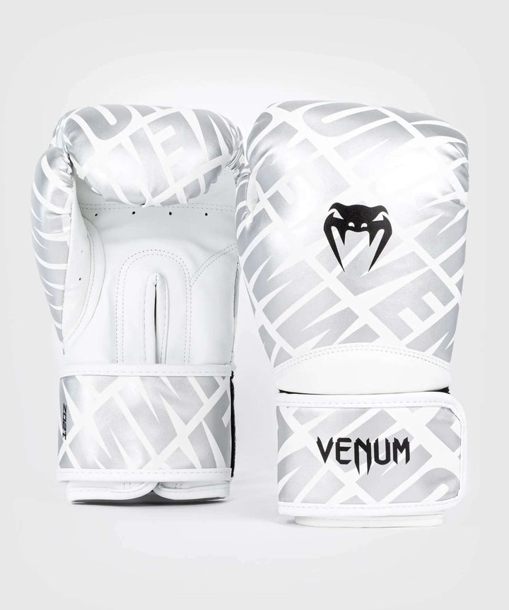 Guantes muay thai Venum contender 1.5 blanco plata 1