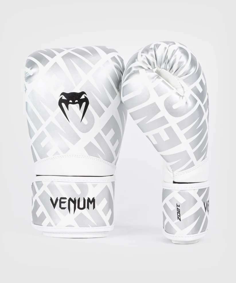 Guantes muay thai Venum contender 1.5 blanco plata 2