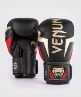 Guantes boxeo Venum  elite negro dorado rojo