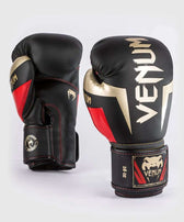 Guantes boxeo Venum  elite negro dorado rojo