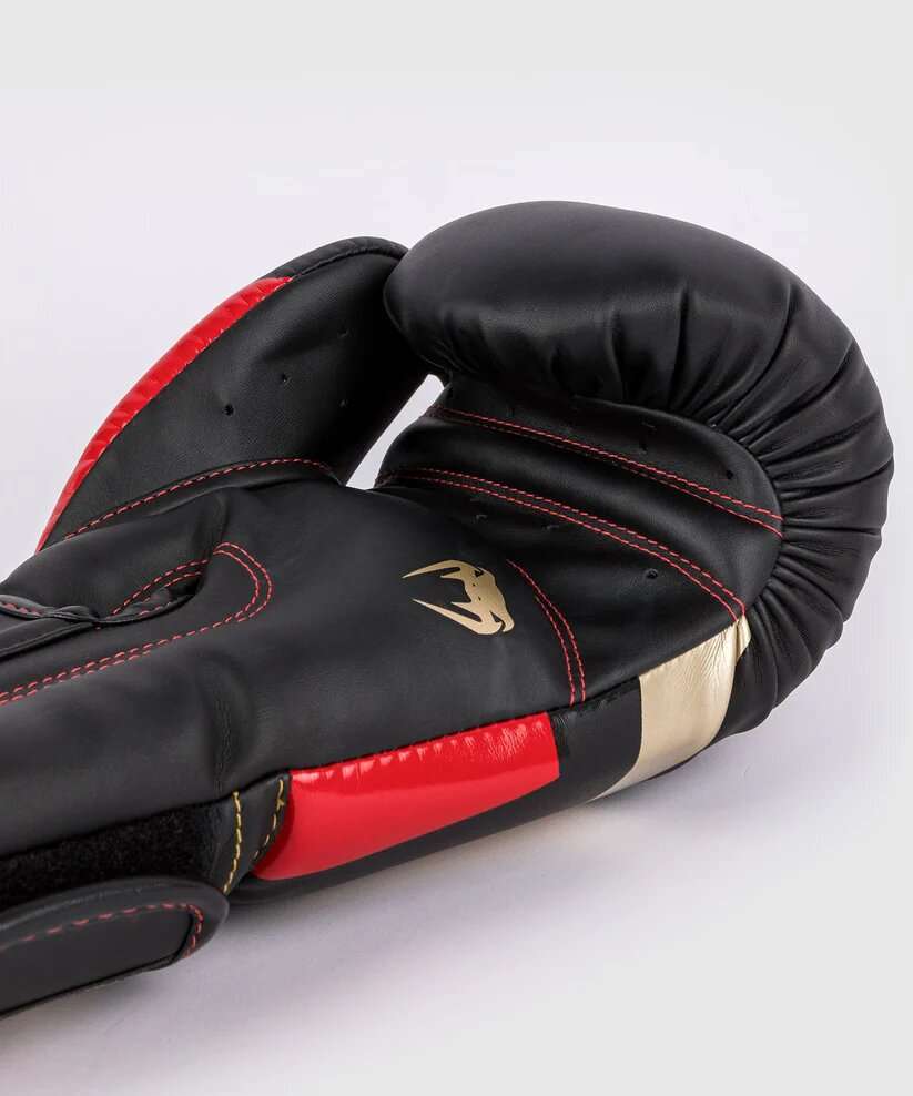 Guantes boxeo Venum  elite negro dorado rojo 5