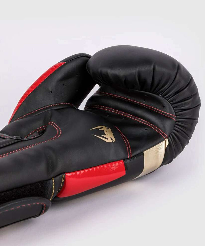Guantes boxeo Venum  elite negro dorado rojo 5