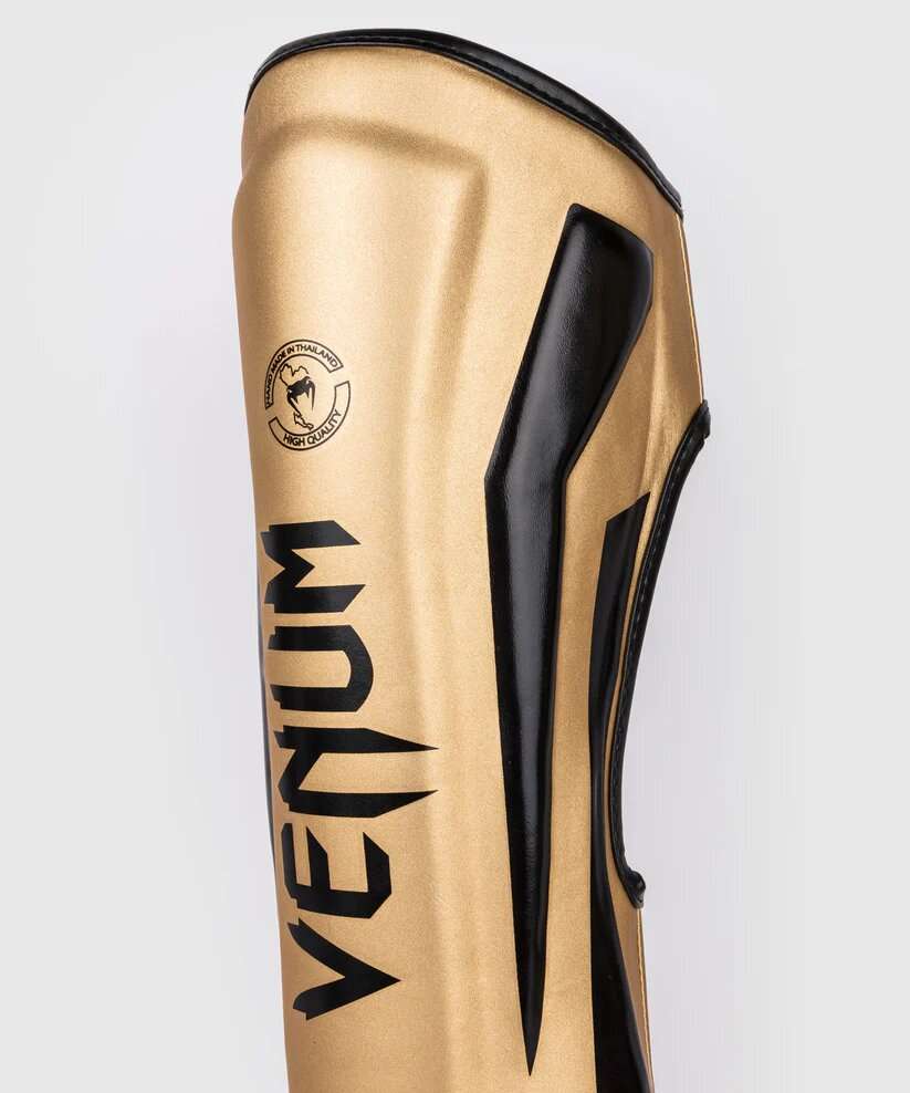 Espinilleras muay thai Venum elite standup oro negro 2