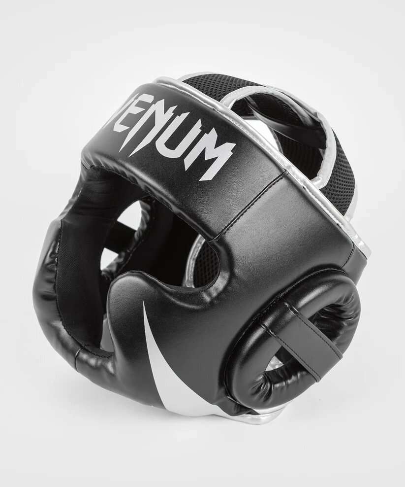 Casco boxeo Venum challenger negro plata 1