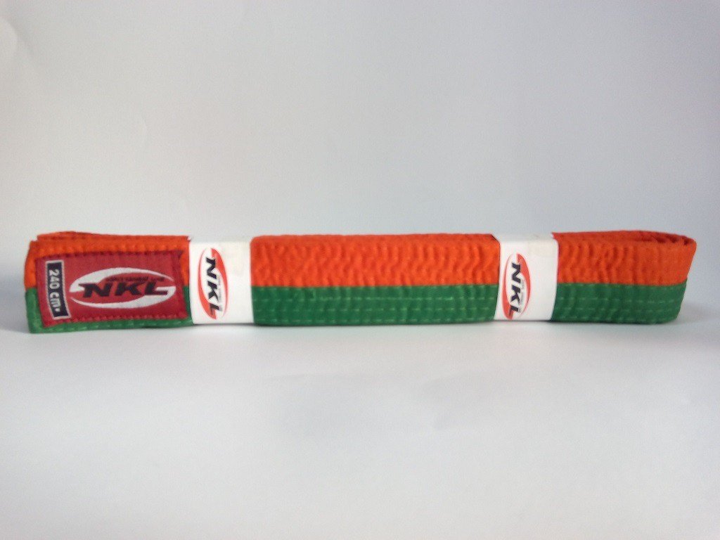 Cinturón artes marciales NKL naranja verde