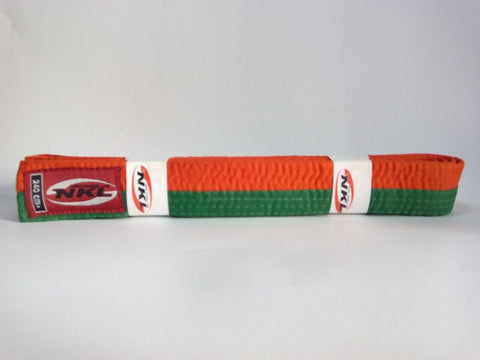 Cinturón artes marciales NKL naranja verde